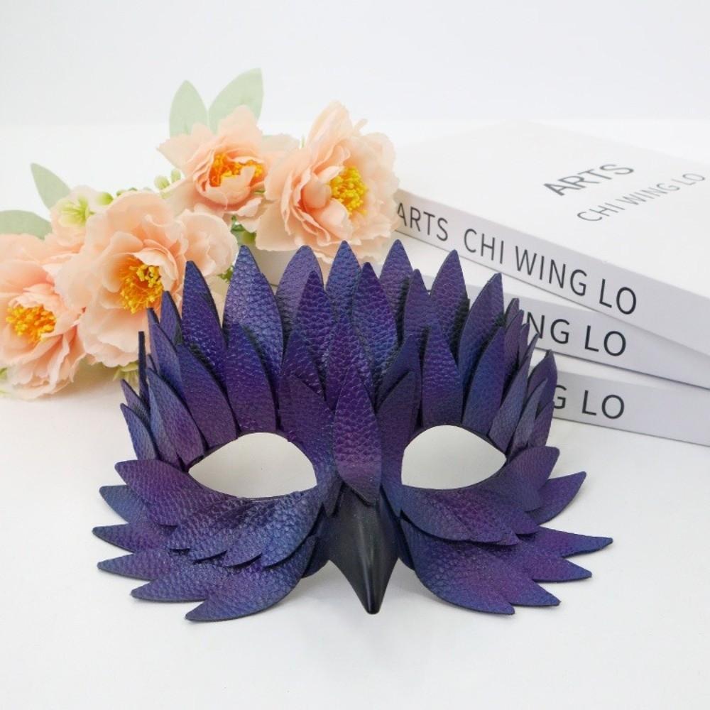Realistic Halloween Feather Mask Colorful Costume Party Mask Feather Half Face Mask Costume Party