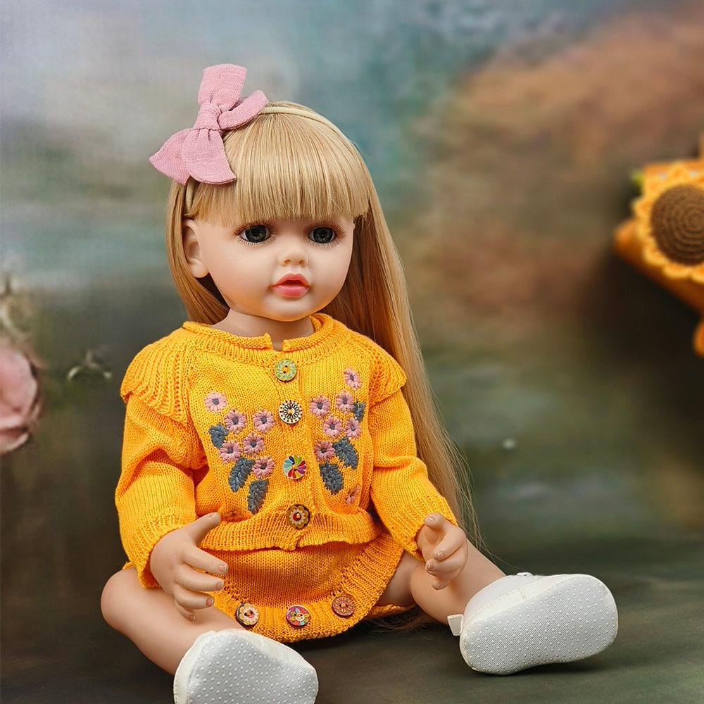 Очаровательная кукла Betty Reborn для детей от 3 лет и старше, 22 дюйма, 55 см, силиконовая, на все тело, с длинными наклеенными волосами, принцесса, реалистичная кукла для новорожденных, игрушки
