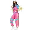 Adult 70s 80s Shell Suit Fancy Dress Costume, 80s Tracksuit acket and Trousers Set