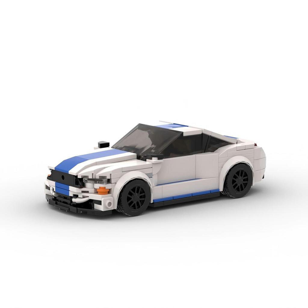 Eight Grid Car Sports Car M Ford Mustang Small Particle Building Block Compatible With Children'S Diy Toy Assembly Car Model