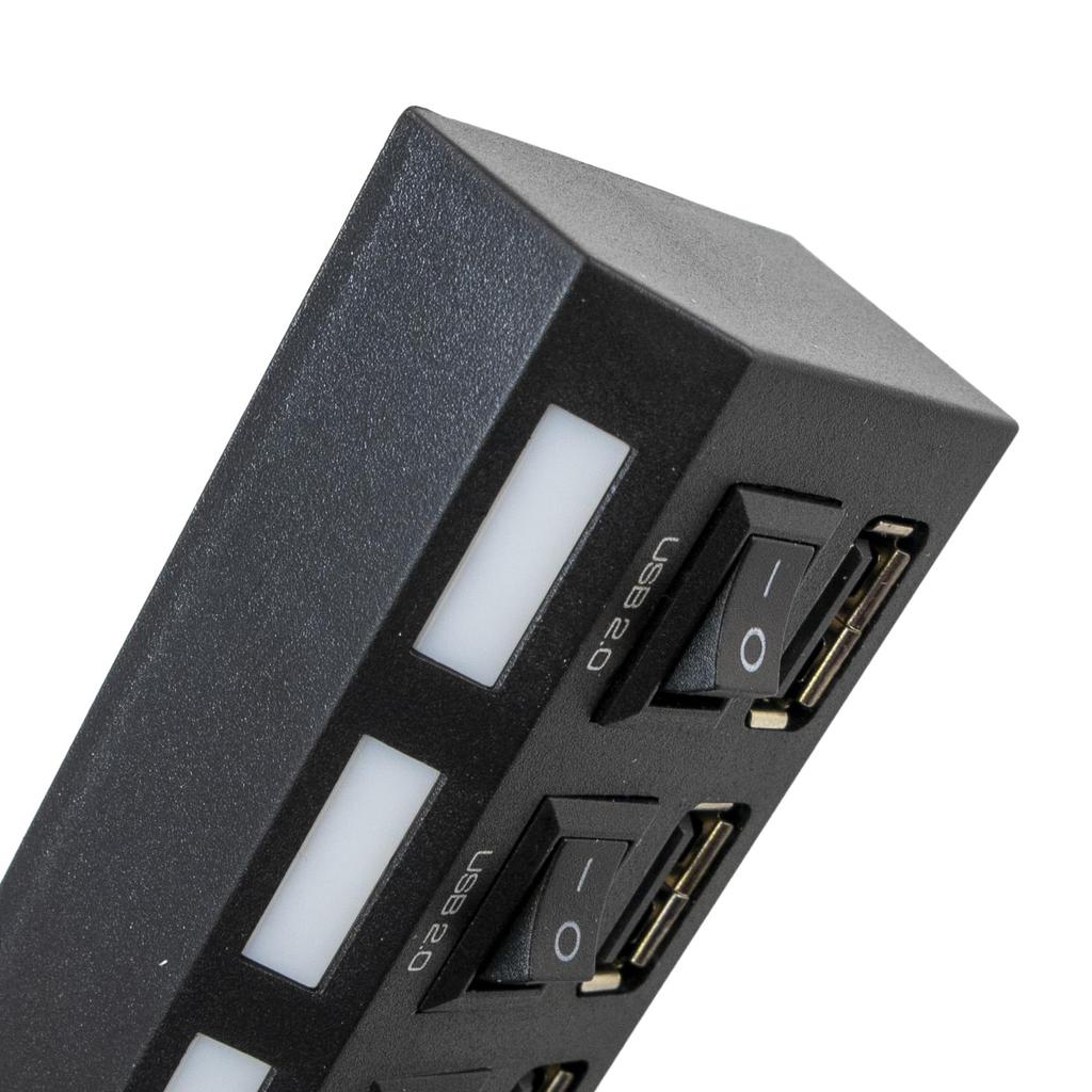 USB USB-хаб с 20см входным разъемом Type, выходными разъемами Type A x 4 3.0 + USB2.0 4-портовый переключатель ВКЛ/ВЫКЛ, черный, кабель, высокоскоростная передача, A,