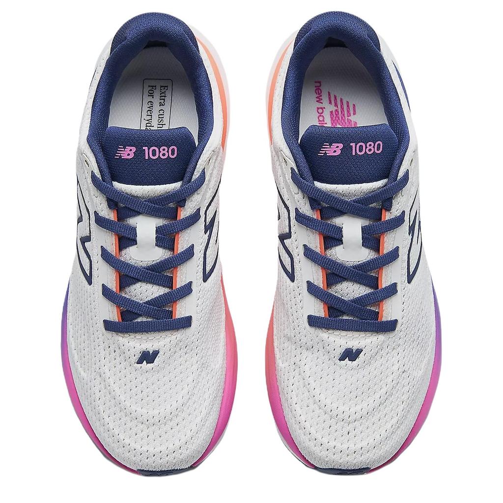 New Balance 1080v15 Дышащие и упругие повседневные беговые кроссовки Женские Белые W10801L7