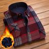 Winter Men Shirt Plaid Flannel Thick Warm Long Sleeve Fleece Autumn  Dress Flannel Formal Shirt Fashion Casual Slim Fit Pocket