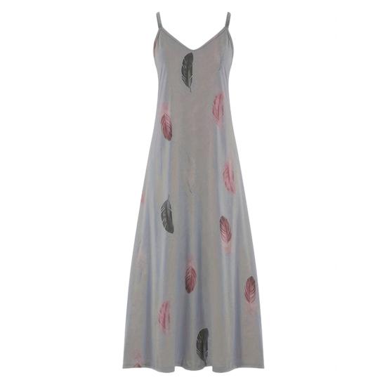 Женское летнее платье на подтяжках в стиле ретро с перьями контрастного цвета, свободный ворот без рукавов, в стиле бохо, юбка А-силуэта длиной до щиколотки для отдыха