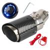 Universal Car Modified Carbon Fiber Tail Pipes With Red/Blue LED Flaming Luminous Car Exhaust Muffler Pipe 63-65mm