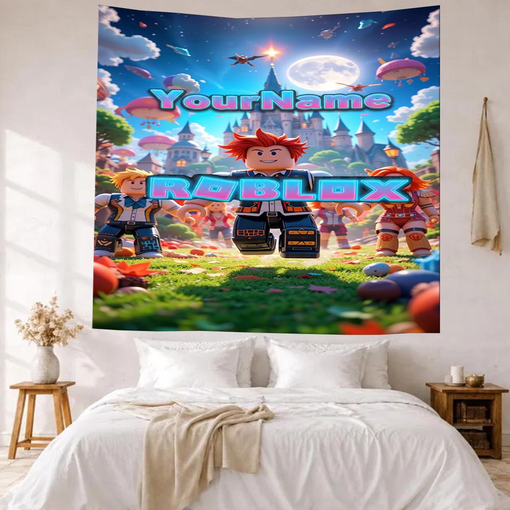 Roblox Custom Your Name Wall Decor Tapestry Art For Pet Memorial Birthdaywedding Party Backdrop Family Gift