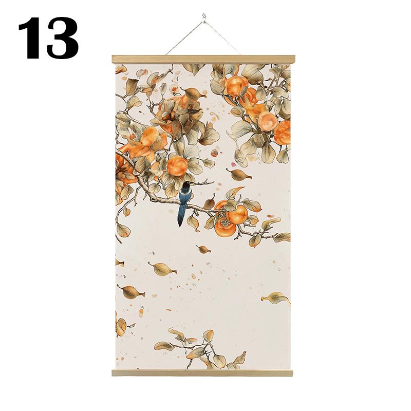 Японские постеры и принты на холсте укиё-э, украшение для дома, настенная живопись, картина с подвесным свитком из цельного дерева