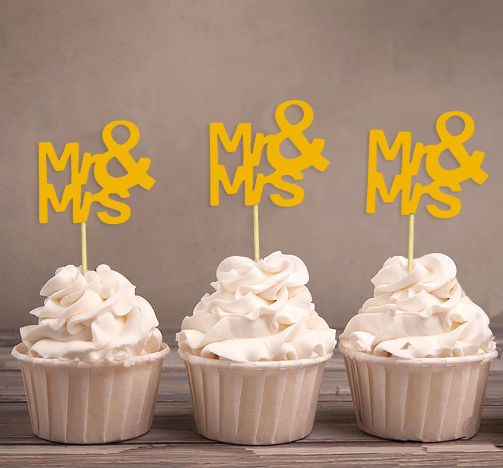 Darling Souvenir Wedding Cupcake Toppers Party Dessert Decorations - Pack Of
