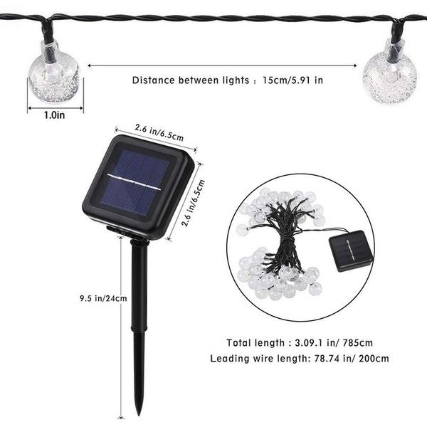 50/100 светодиодов, хрустальный шар, водонепроницаемые солнечные уличные гирлянды, гирлянды на солнечной энергии, сказочные гирлянды для наружного сада, двора, дома, патио