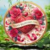 2D Flat 20cm Happy Valentine's Day Heart Shaped Garland Wooden Wall Hanging Decor - Car Balloon Universal Holiday Wooden Pendant, Home Decoration