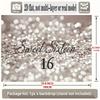 Sweet Sixteen Birthday Banner, Silver White Sparkle Backdrop Wall Decor for Party