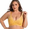 Women's Plus-size Bras Adjustable Bras for Large Breasts Thin Memory Wire Underwires Sexy Lace Underwear