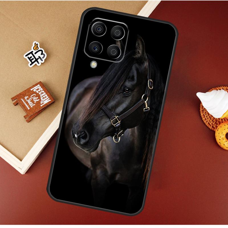 Beautiful Black Horse Case For Samsung Galaxy M21 M20 M23 M31 M11 M54 M14 M34 M13 M52 M32 M12 M16 M36 M56 M15 M55