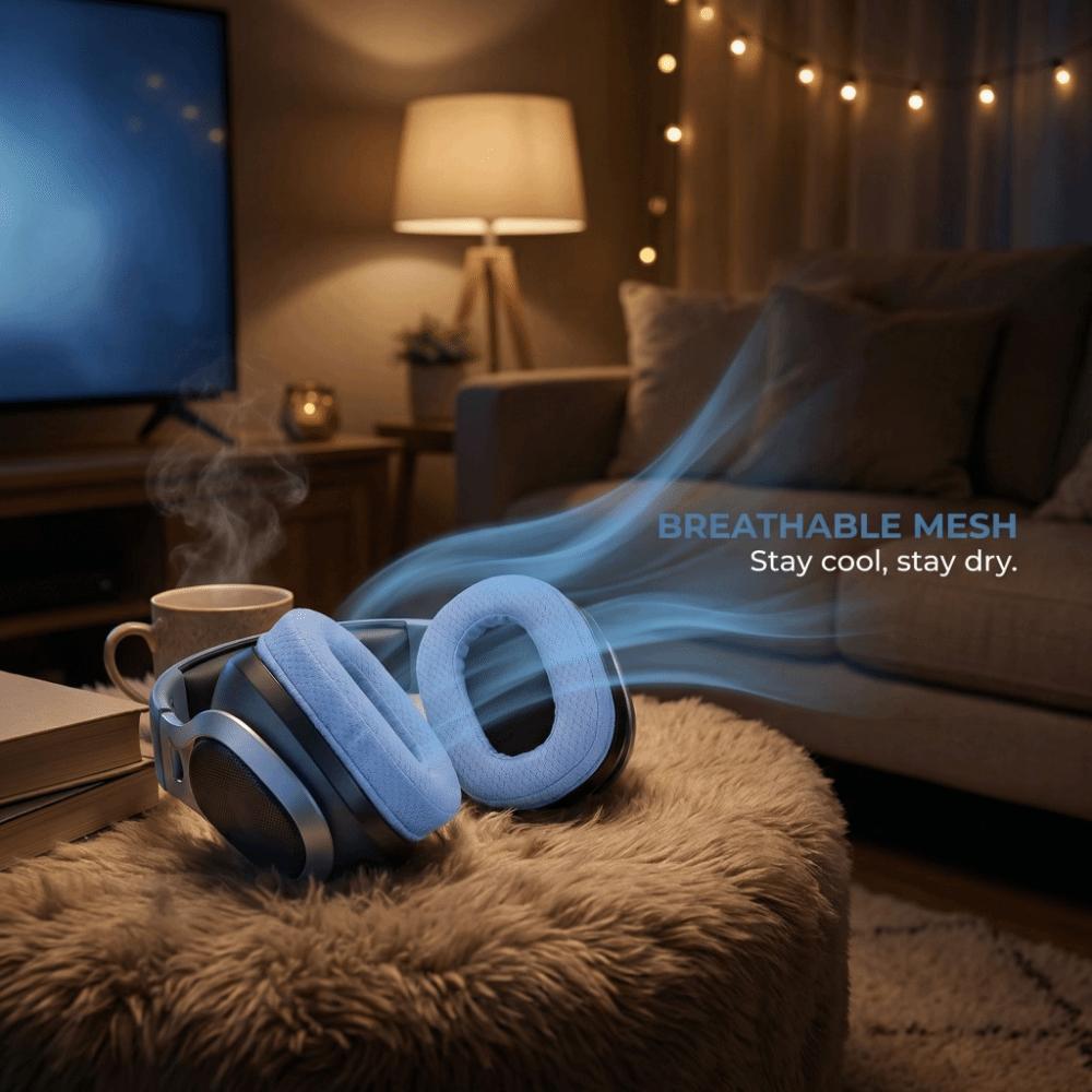Breathable Mesh Sound Isolation Ear Cushions for Logitech G435 LIGHTSPEED Gaming Headphones