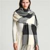 New Autumn And Winter Scarf Imitating Cashmere Plaid Versatile Tassel Men'S And Women'S Shawl Color Blocked Casual Scarf