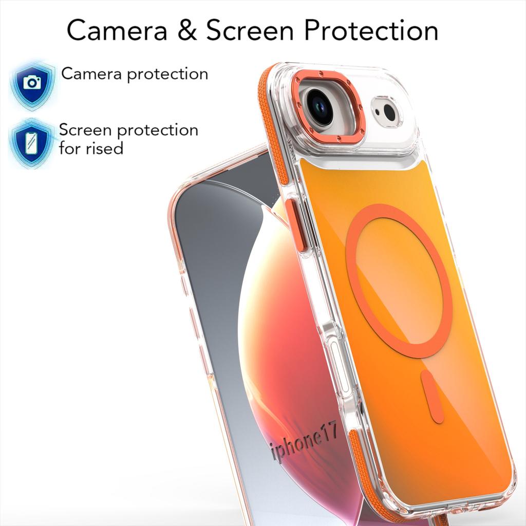 For iPhone 17 Air Case Compatible with MagSafe Color Changing TPU Acrylic Phone Back Cover