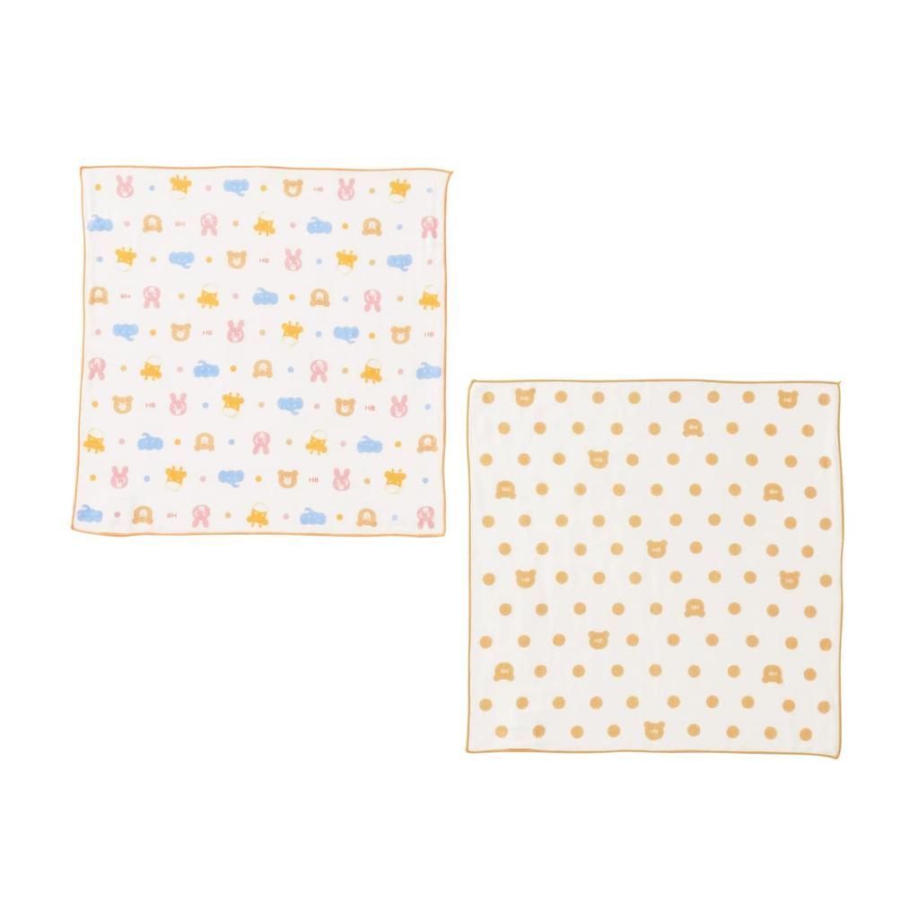 House Hot Gauze Handkerchief Set for Boys and Newborn Baby Free [Miki Biscuits] Girls, Clothes, Ivory, Size, 76-8037-490