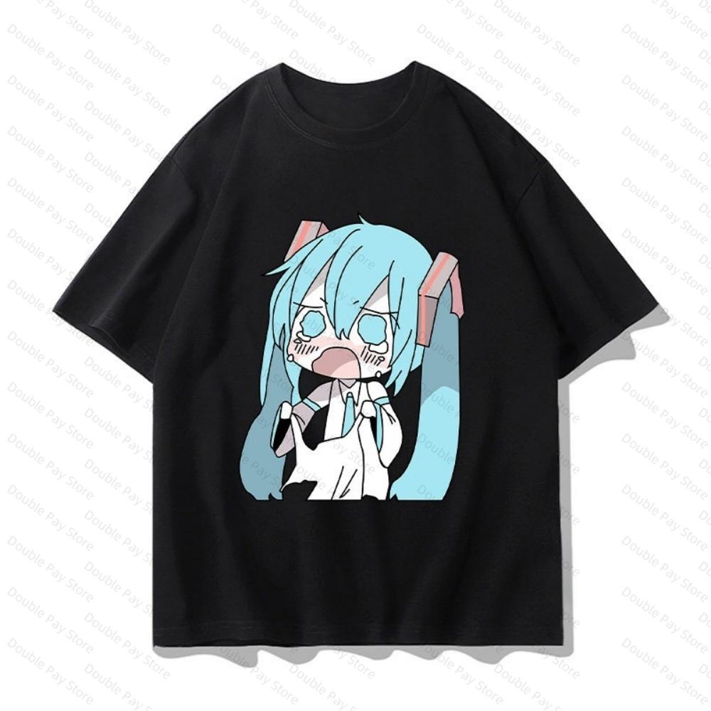 Взрослые Детские Hatsune miku Мультиформа Коллаж Персонажей Хлопок Субкультура Персонализированная Футболка Унисекс Рубашки Женские футболки