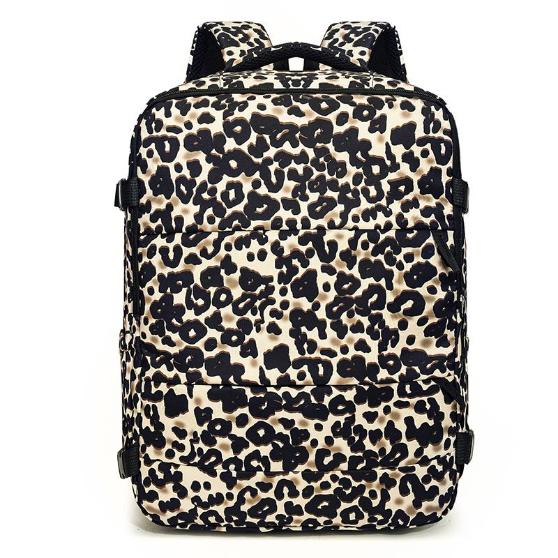 Рюкзак с леопардовым принтом, с несколькими карманами и регулируемыми лямками