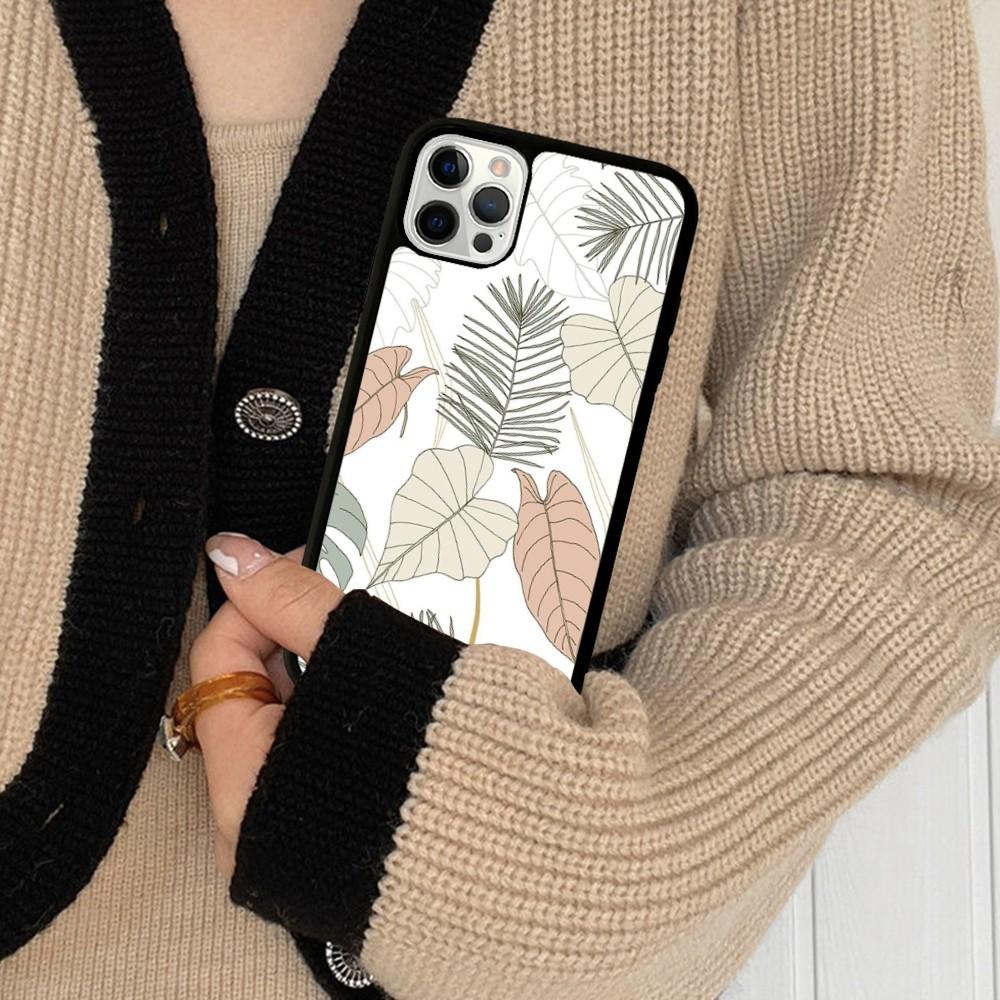 Чехол для телефона 'Листья пальмы' Силиконовый PC+TPU Для Для iPhone 11 12 13 14 15 16 Plus Pro Max Чехол
