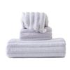 Coral Fleece Solid Color Striped Towels Thick Soft Face Towel Absorbent Hair Dry Cap Household Bath Towels for Adults Kids Bathroom