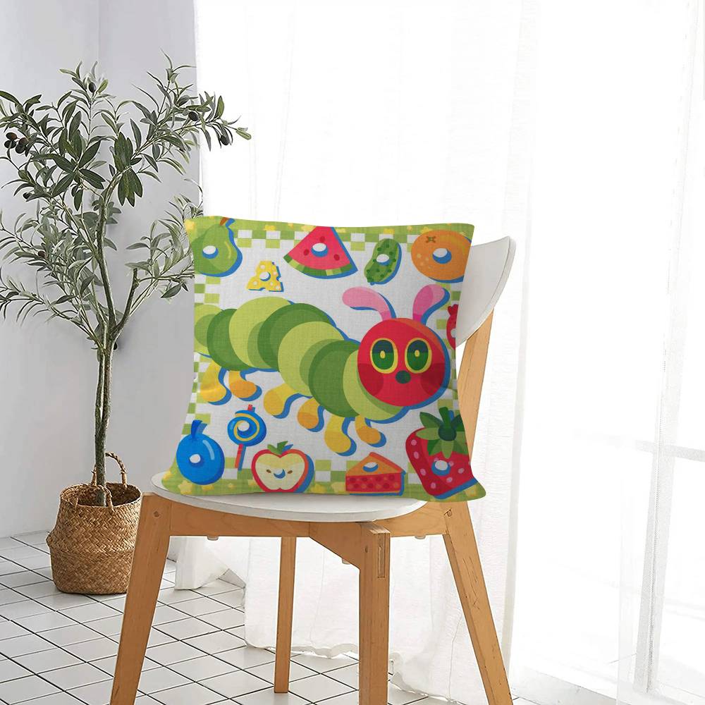Cartoon The V-Very H-Hungry Caterpillar Pillow Cover Sofa Cushion Cover Home Room Decoration Children Gift