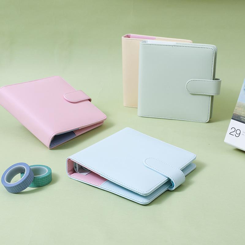 custom A6 PU leather macaron budget binders color notebook money organizer planner budget binder