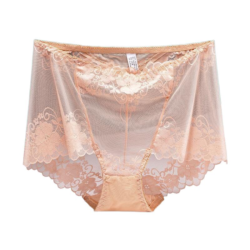 3XL Plus Size Lace Panties High Waist Women Pants Sexy Hollow Flowers Lingerie Female Mesh Breathable Briefs Intimates 4XL