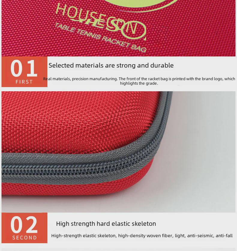 Huisheng Большая вместимость портативная ракетка для настольного тенниса с жестким чехлом