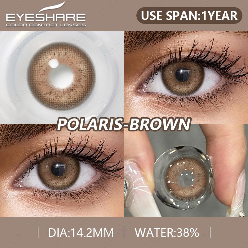 Eyeshare 2pcs Korean Color Contact Lenses for Eyes Blue Eye Contact Lens Brown Contacts Natural Gray Cosmetic Pupils for Eyes