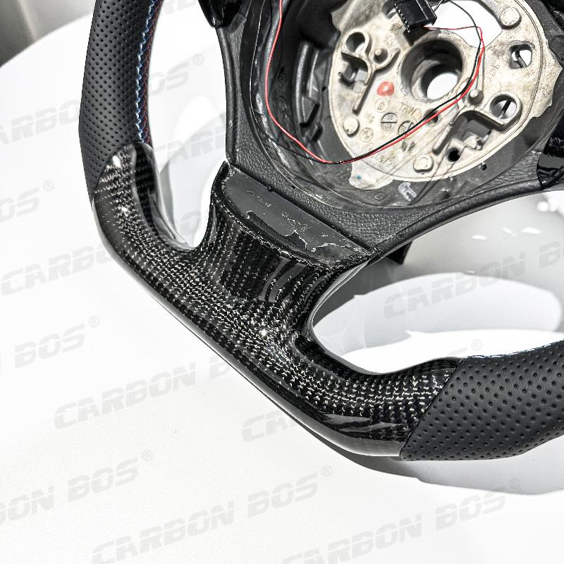 With LED Real Carbon Fiber Steering Wheel for BMW E90 X1 E84 318 320i 325i 330i 335i 118i 120i 116i Quality Sport Custom Style