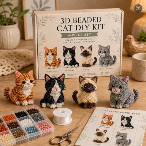 New 3D Beaded Figurine Kit Ideal DIY Gift Set with Beautiful Packaging for Craft Lovers