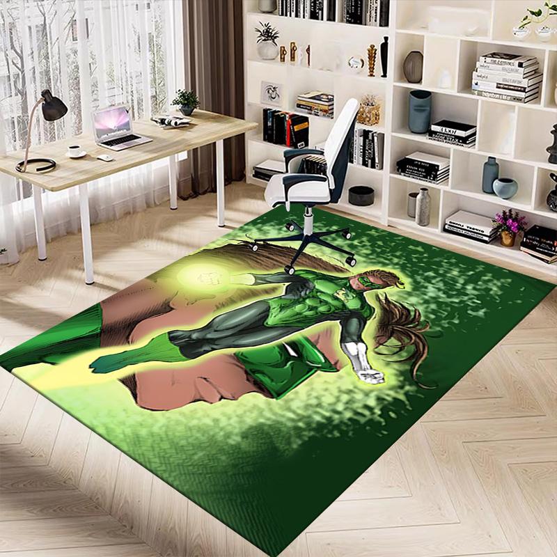 Green Lantern Action Carpet For Playroom Bedroom Living Room Sofa Home Decorkids Game Area Rug Nonslip Floor Mat