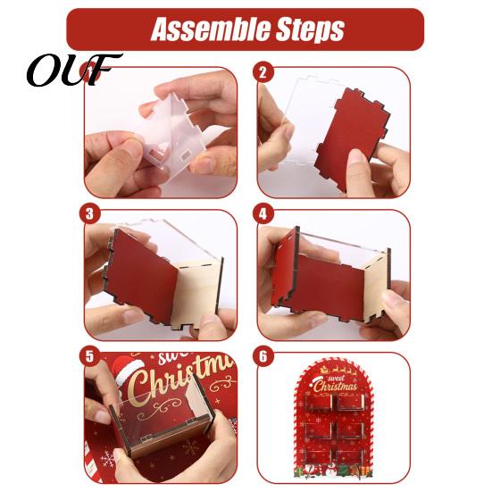 Holiday Window Display Stand Christmas Tree Wooden Candy Stand, Acrylic Drawer Organizer for Box Party Dessert Table, Treat Holder, Festive Home Decor