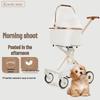 Lightweight High-View Pet Stroller for Dogs & Cats, One-Button Fold, Popular Design