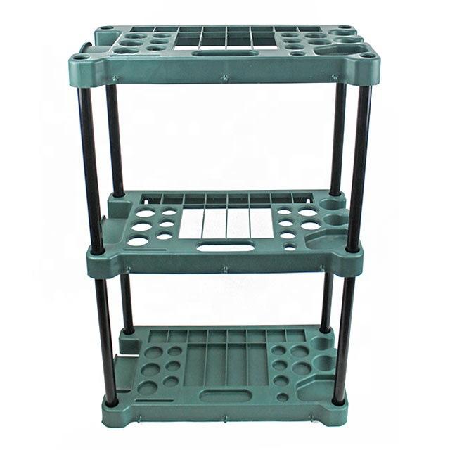 Yongyou Gardening Tool Rack , Plastic and Iron Pipe 2 - Tier Organizer , Space - Saving Storage for Garden Tools , Garag
