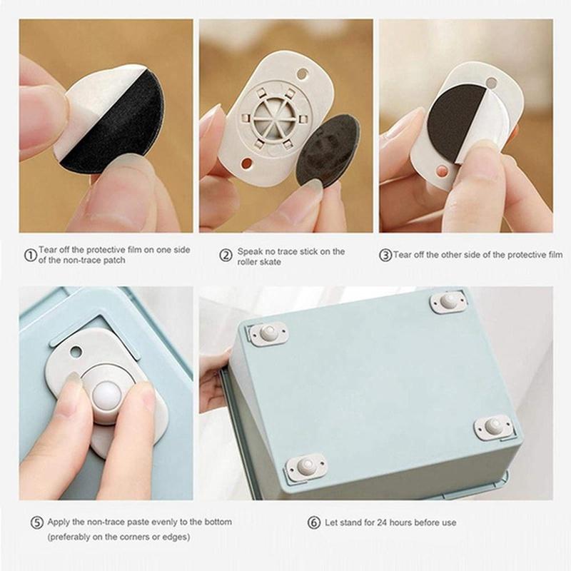 4/8/12/16 шт. шкив для пасты универсальный шкив типа «сделай сам» самоклеящиеся мини-ролики колеса коробка для хранения на 360° наклеенные колеса