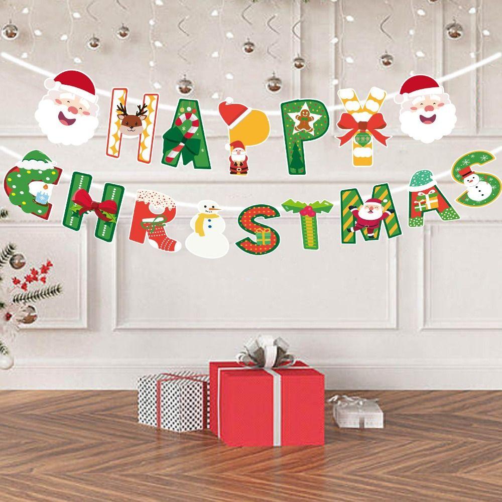 Баннер «Санта Клаус» Рождественский декоративный рождественский подвесной баннер на дверь для дома