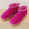Classic Winter Shoes Women Ultra Mini Platform Snow Boots New Design Warm Genuine Leather Thick Sole Slippers Man Ankle Boots