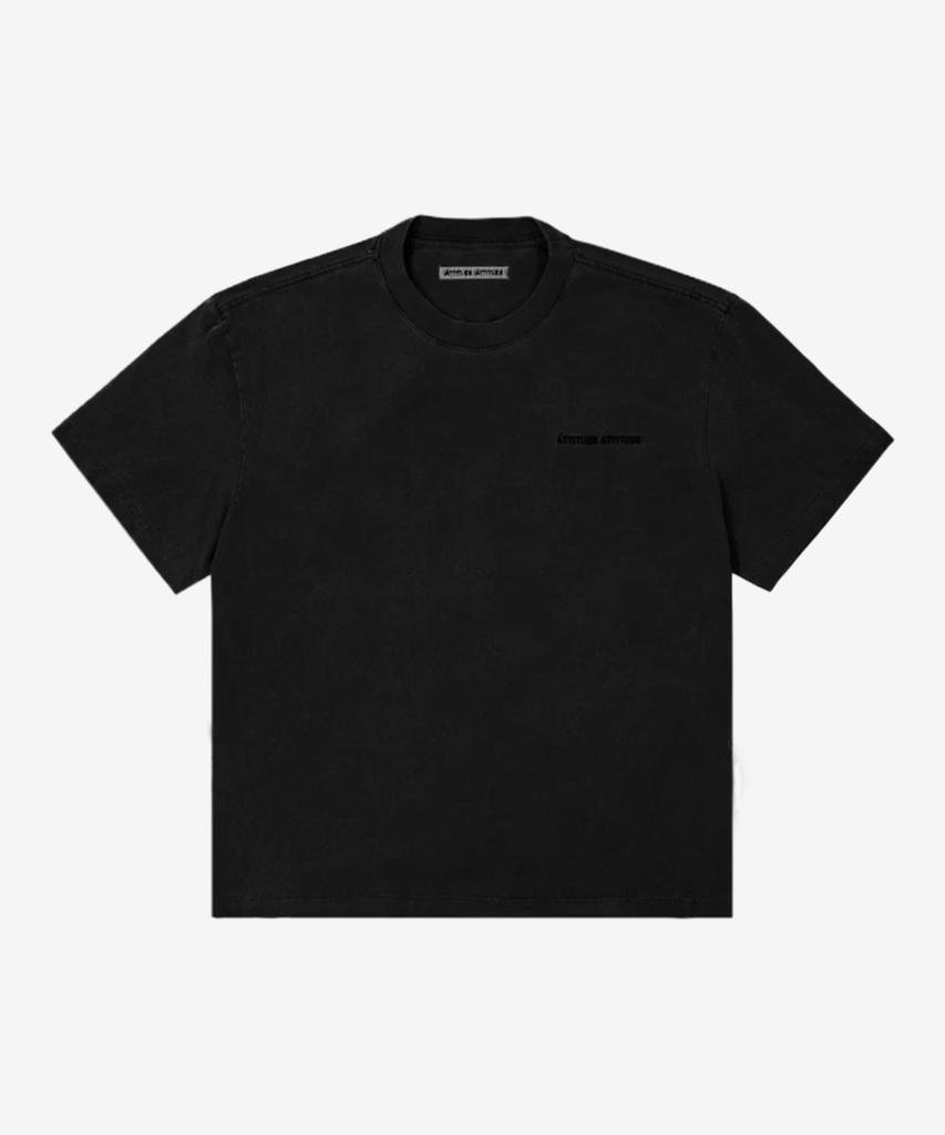 Aetityudeuaetityudeu Aa Свободный крой Окрашивание garment-dyeing Короткий рукав Черный
