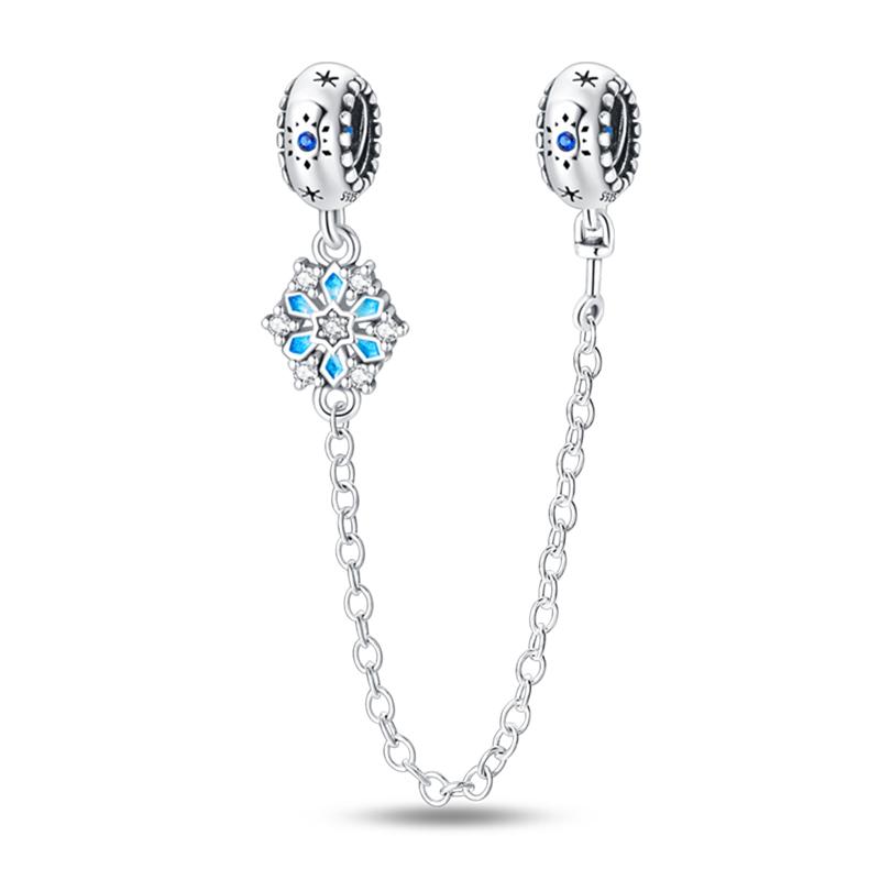 New 925 Silver Color Evil Eye Stars Moon Butterfly Cat Safety Chains Charms Beads Fit Diy 925 Bracelets DIY Jewelry