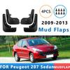 Брызговики подходят для Peugeot 207 Sedan 2009-2013 2010 2011 2012 Крылья грязезащитные Колесные арки Защита от брызг Аксессуары Защита колес 4 шт.