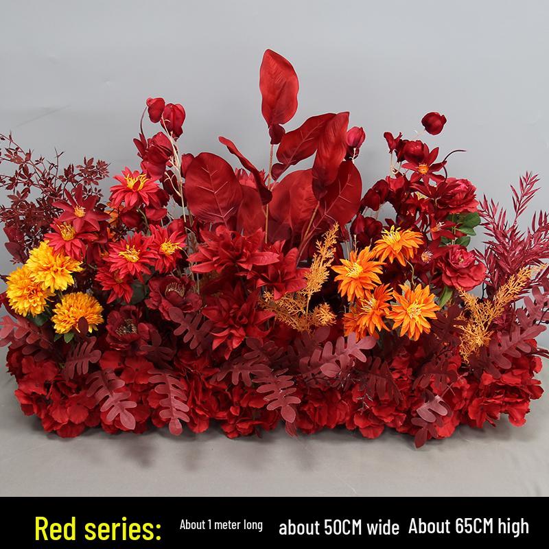 Wedding Aisle Floral Arrangement: Artificial Flower Basket & Row Decoration