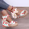 Fashion Women 2024 New Platform Wedges Sandals Summer Sapatos Feminino Shoes Ankle Strap Fruit Print Footwear Sandalias De Mujer Pumps