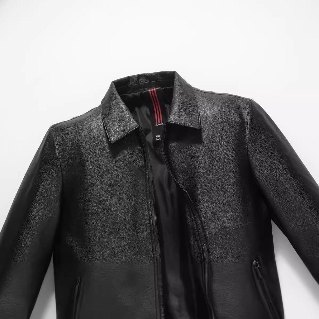 Весна и осень новая кожаная куртка мужская куртка тренд свободная повседневная мужская кожаная куртка с лацканами