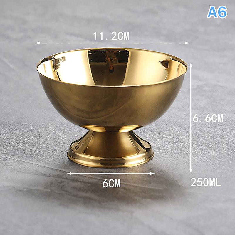 Retro High-Foot Dessert Cup 304 Stainless Steel Luxury Container for Ice Cream Cocktails Pudding Hotel & Restaurant Quality