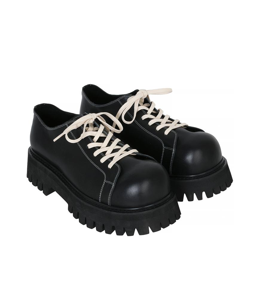 Lanarchive [5008] Bold Toe Real Leather Derby - Black