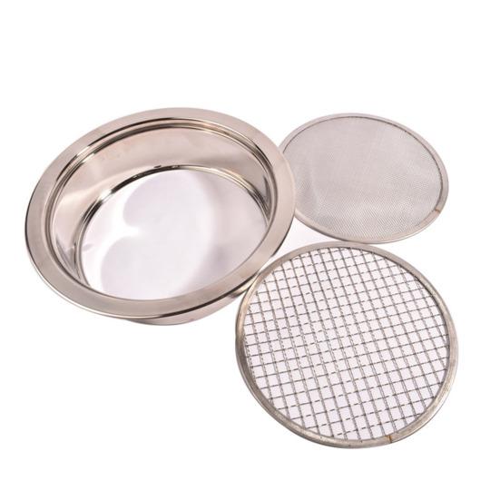 Soil Sifter Set Stainless Steel Sieve Frame with 5 Mesh Sieve Pans
