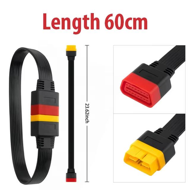 Удлинительный кабель OBDII 16-контактный папа-мама 36 см/60 см для Thinkdiag Easydiag BD2 разъем 16-контактный диагностический ELM327 OBD2 кабель