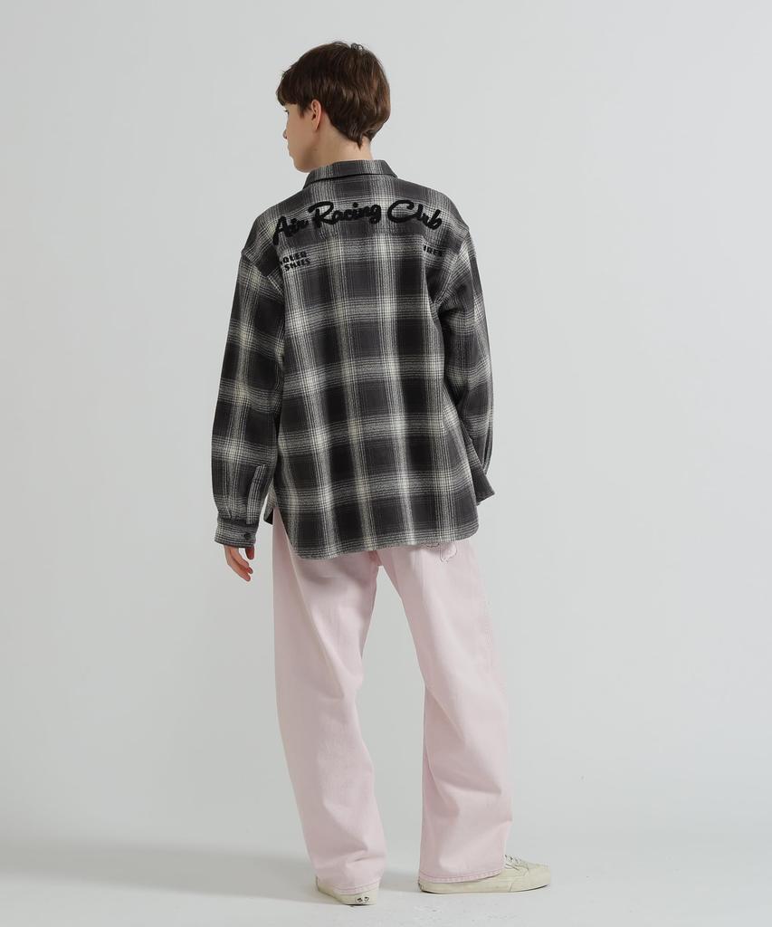 AVIREX OMBRE CHECK SHIRT Women's F Size 410 Charcoal 783-6120602